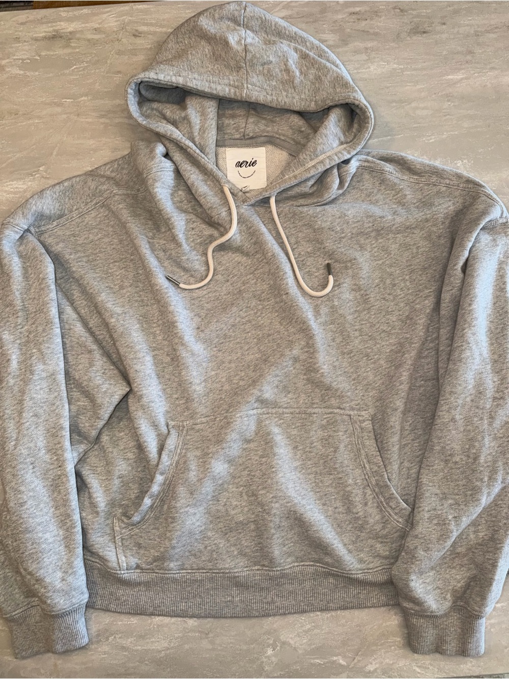 Aerie Light Gray Women’s Hooded Pullover Sweatshirt